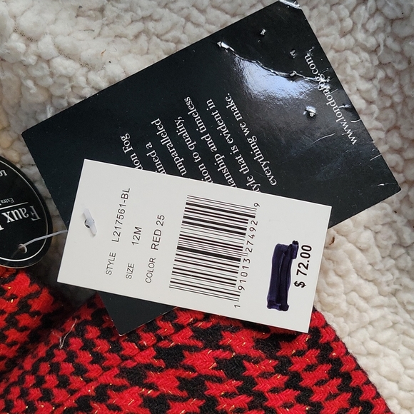 NWT London Fog Plaid Girl's Coat Size 12M - Picture 3 of 10